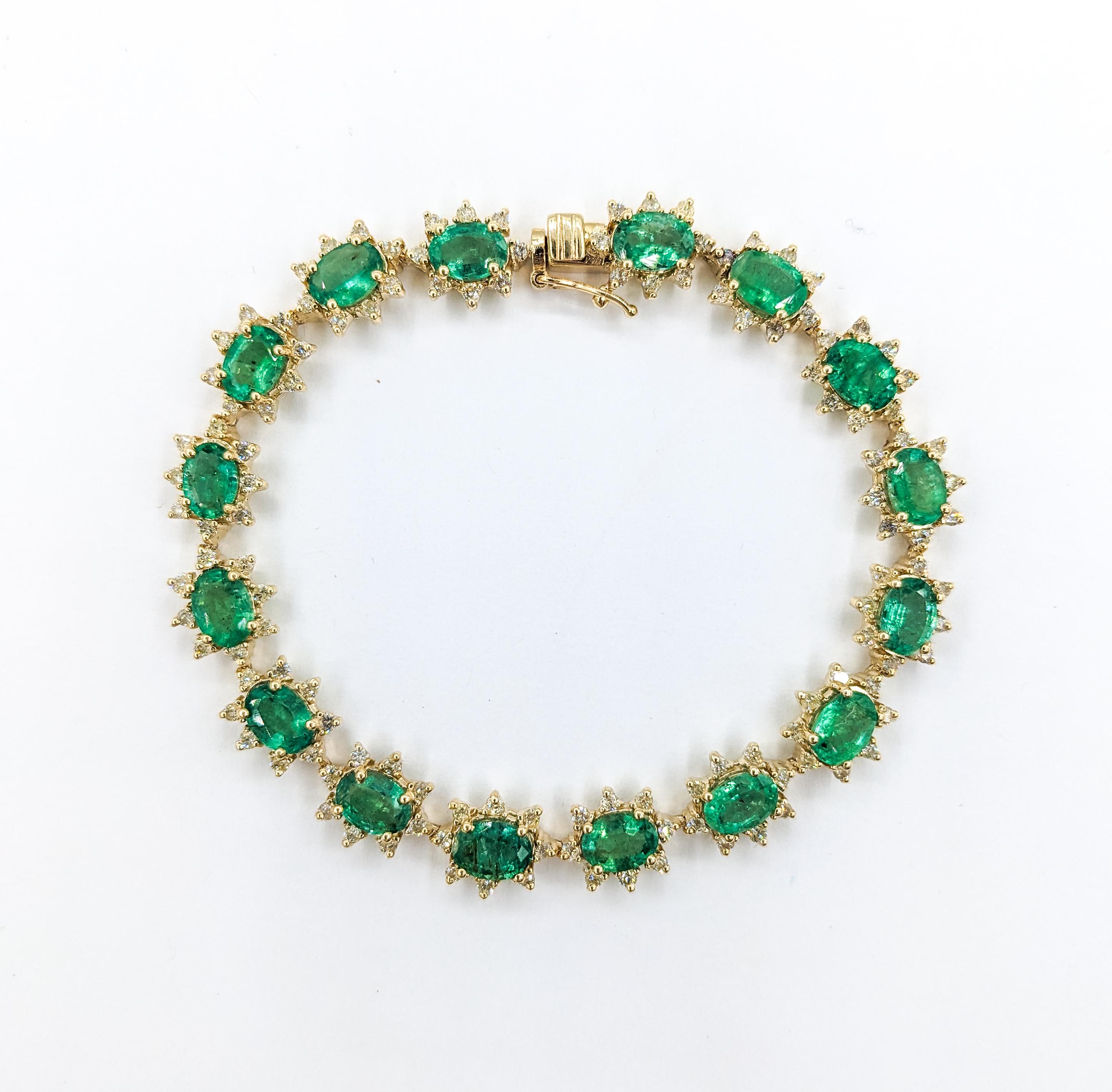 7.50ctw Emerald & 1.00ctw Diamond Bracelet 4