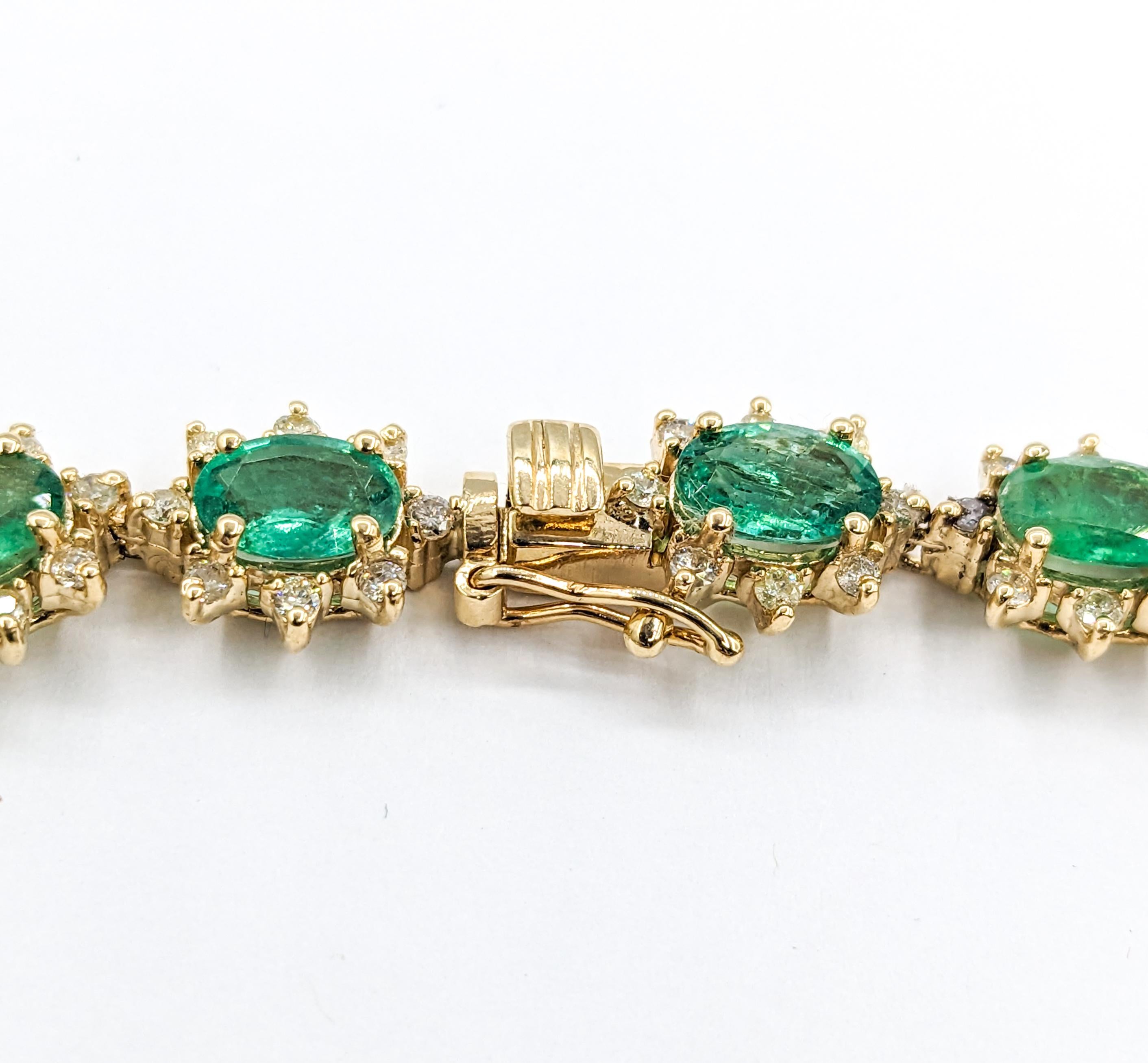 7.50ctw Emerald & 1.00ctw Diamond Bracelet 5