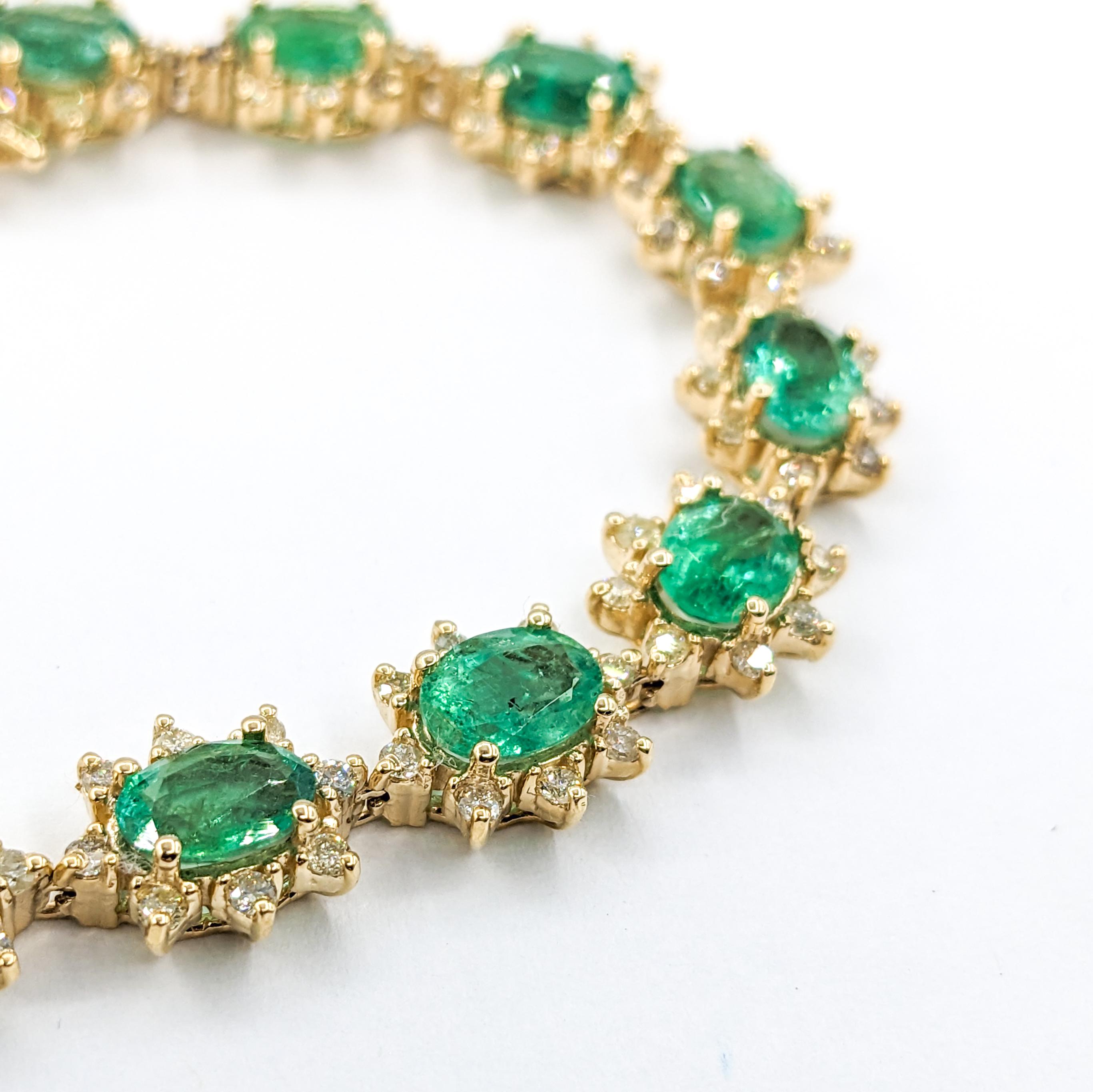7.50ctw Emerald & 1.00ctw Diamond Bracelet 6