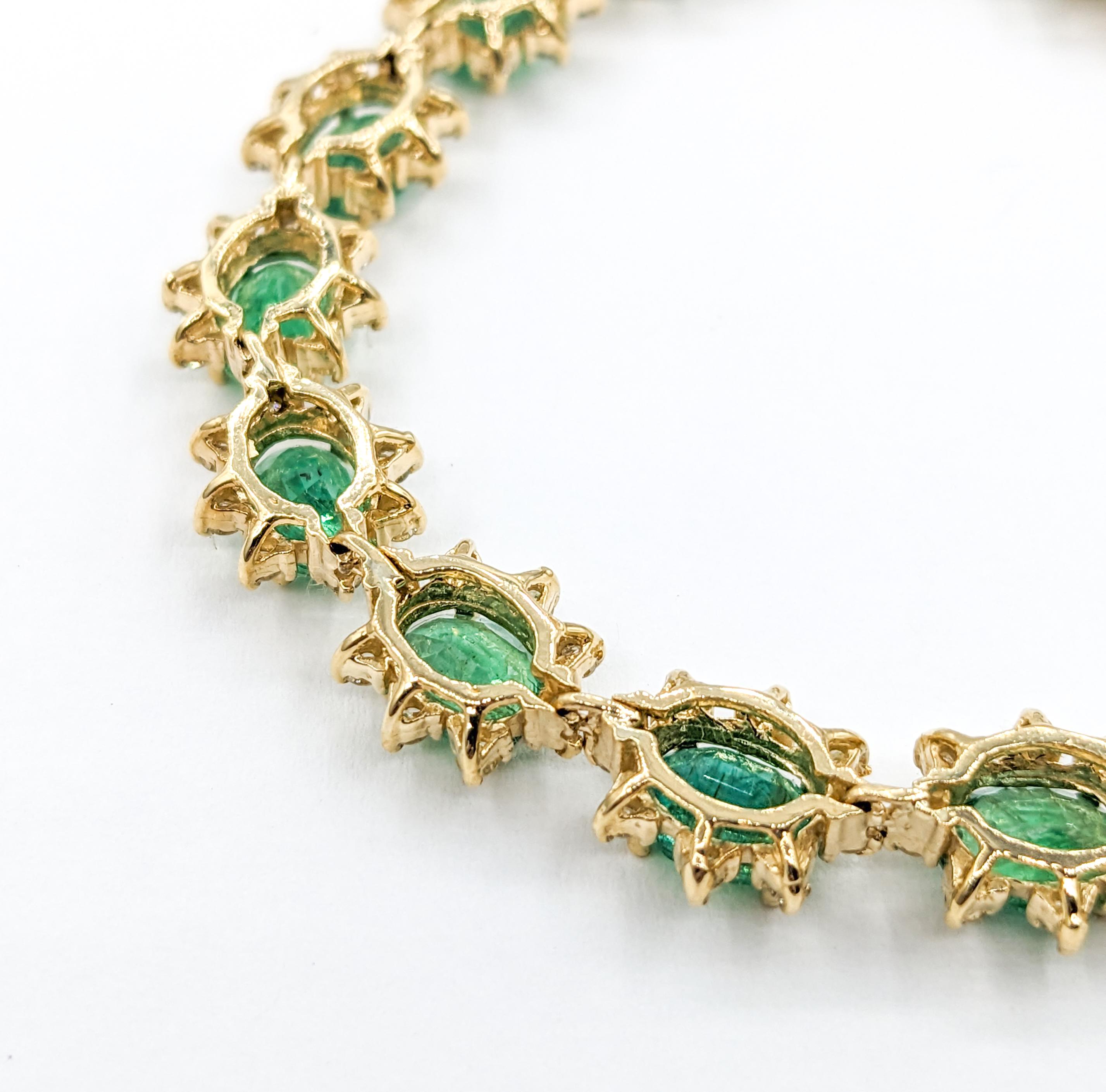 Women's 7.50ctw Emerald & 1.00ctw Diamond Bracelet