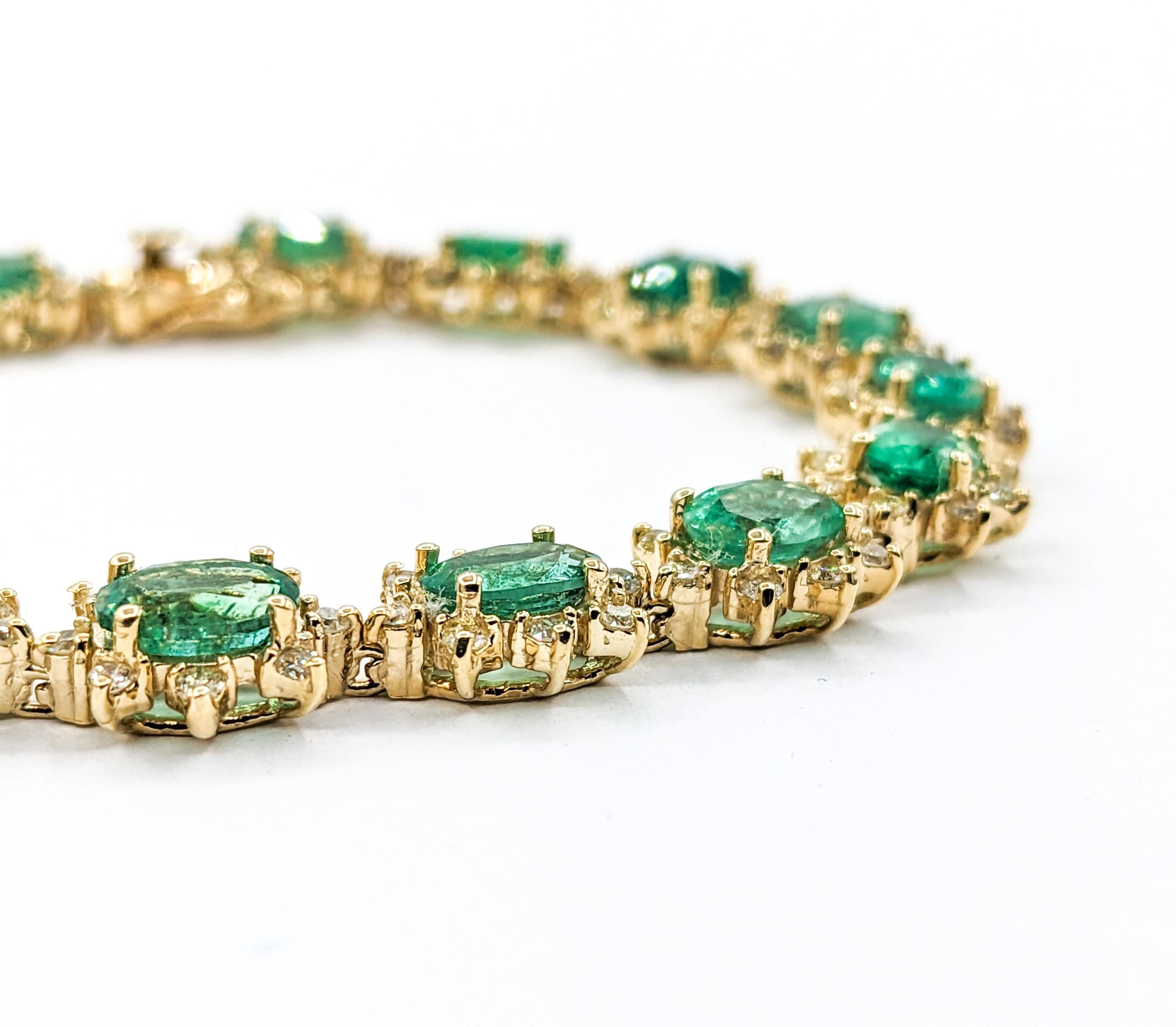 7.50ctw Emerald & 1.00ctw Diamond Bracelet 1