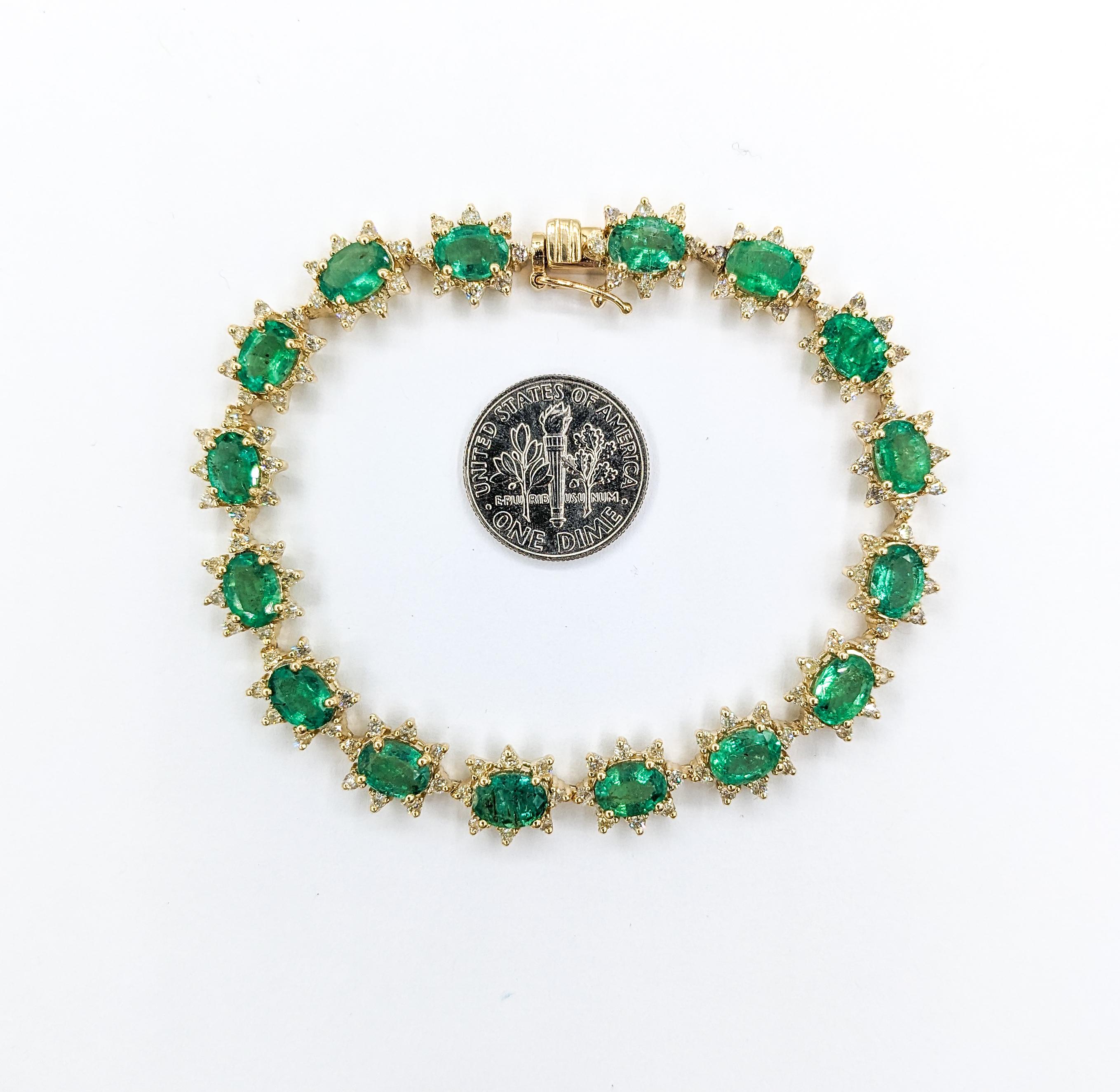 7.50ctw Emerald & 1.00ctw Diamond Bracelet 2