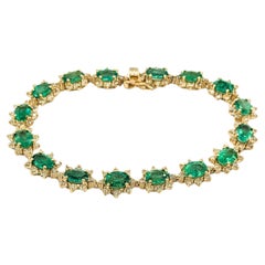 7.50ctw Emerald & 1.00ctw Diamond Bracelet