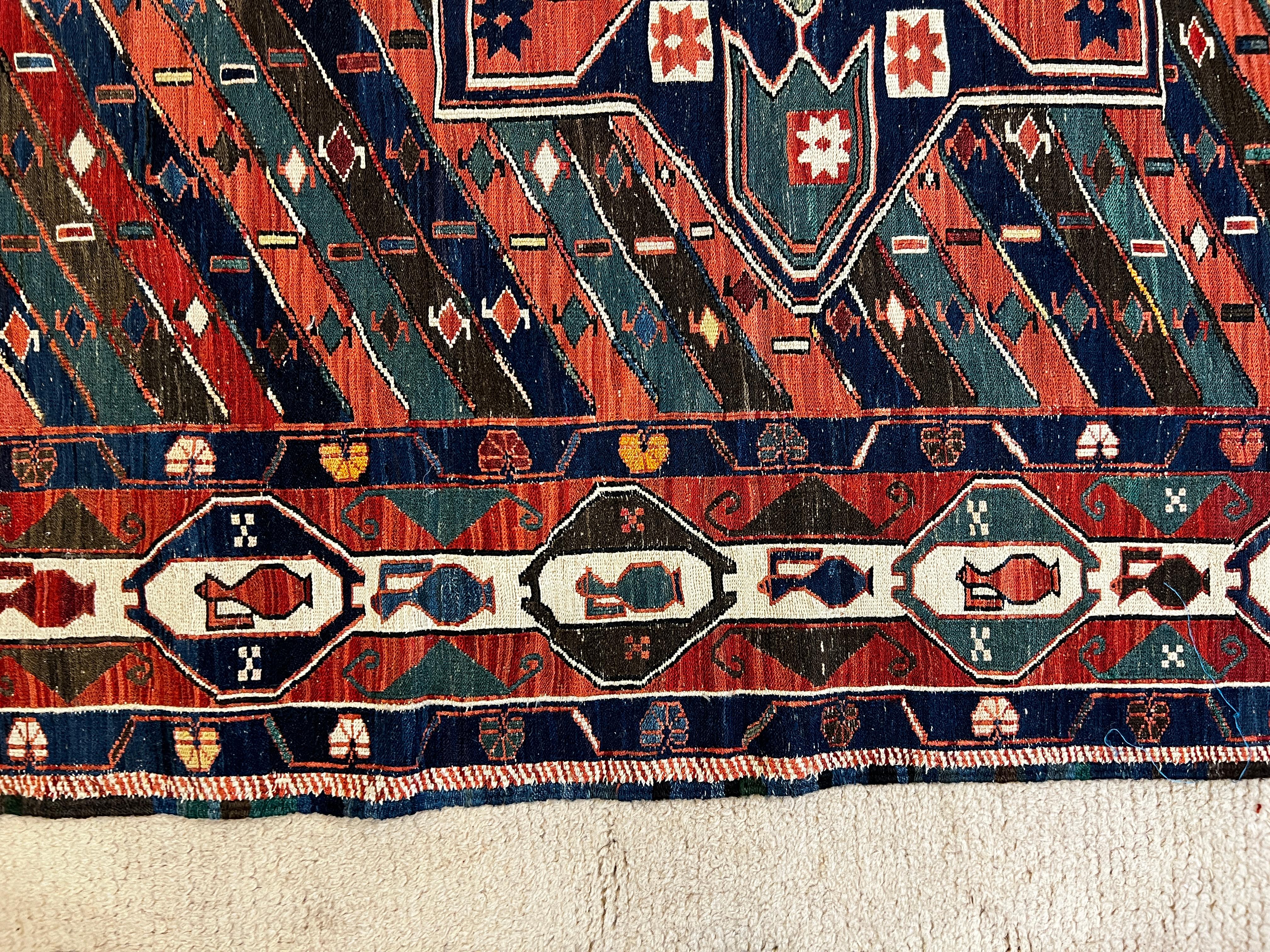 751 - Bel kilim del XX secolo proveniente dall'Azerbaigian in vendita 3