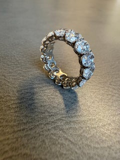 7.52 Carat GIA Certified Oval Diamond Eternity Ring, D–F Color, VS Clarity