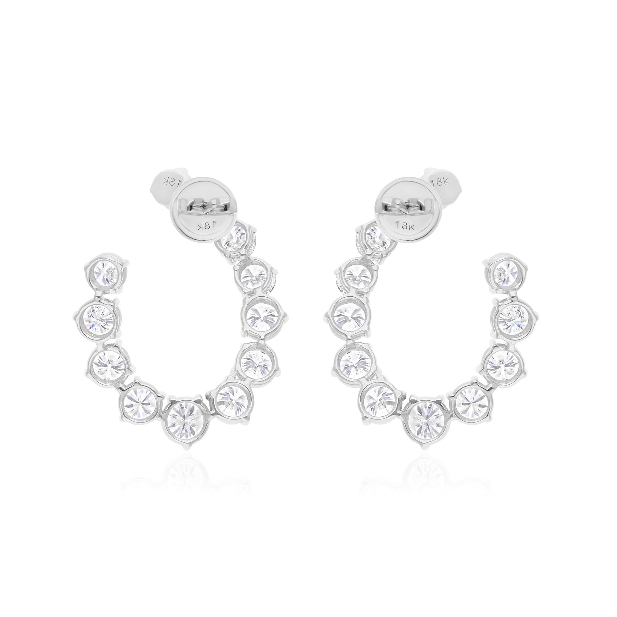 Round Cut 7.53 Carat SI/H Round Brilliant Cut Diamond Earrings 14 Karat White Gold Jewelry For Sale