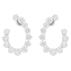 7.53 Carat SI/H Round Brilliant Cut Diamond Earrings 14 Karat White Gold Jewelry