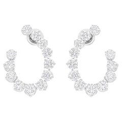 7.53 Carat SI/H Round Brilliant Cut Diamond Earrings 14 Karat White Gold Jewelry