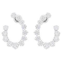 7,53 Karat SI/H Ohrringe aus 18 Karat Weißgold mit rundenen Diamanten im Brillantschliff