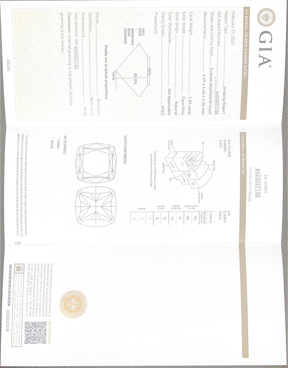 Cushion Cut 7.53ct GIA Certified Tri Fancy Color Cushion Diamond Ring