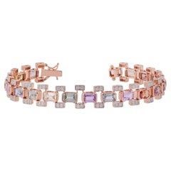 Bracciale Citrino da 7,54 carati con borchie in oro 18 carati