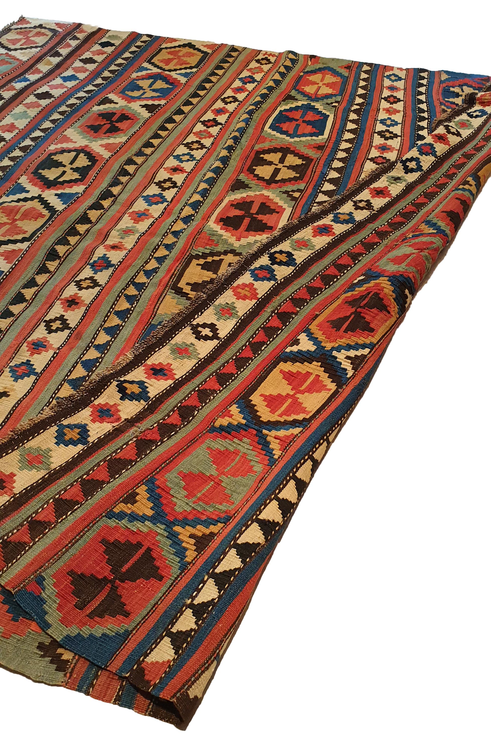 Wool 754 - Kilim from the Late 19th Century Caucasian