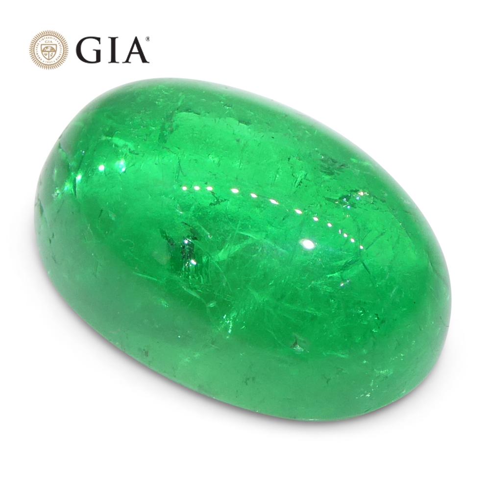 7.54 Karat Oval Cabochon Grüner Smaragd GIA zertifiziert Kolumbien im Angebot 5