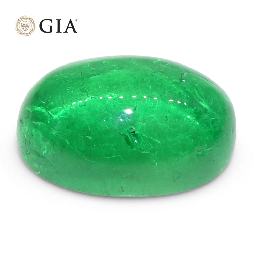 7.54 Karat Oval Cabochon Grüner Smaragd GIA zertifiziert Kolumbien im Angebot 6