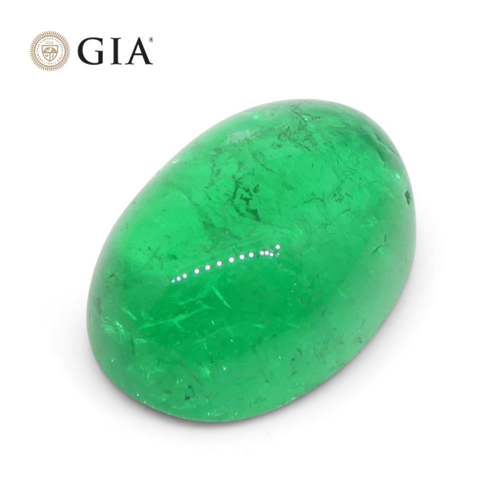 7.54ct Oval Cabochon Green Emerald GIA Certified Colombia   For Sale 7