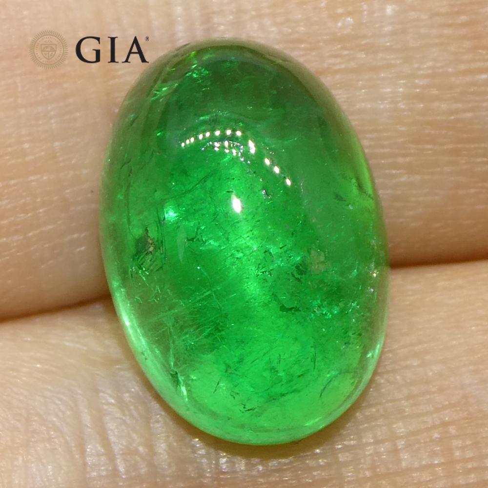 7.54 Karat Oval Cabochon Grüner Smaragd GIA zertifiziert Kolumbien im Angebot 8