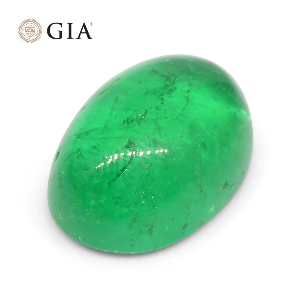 7.54ct Oval Cabochon Green Emerald GIA Certified Colombia   For Sale 9