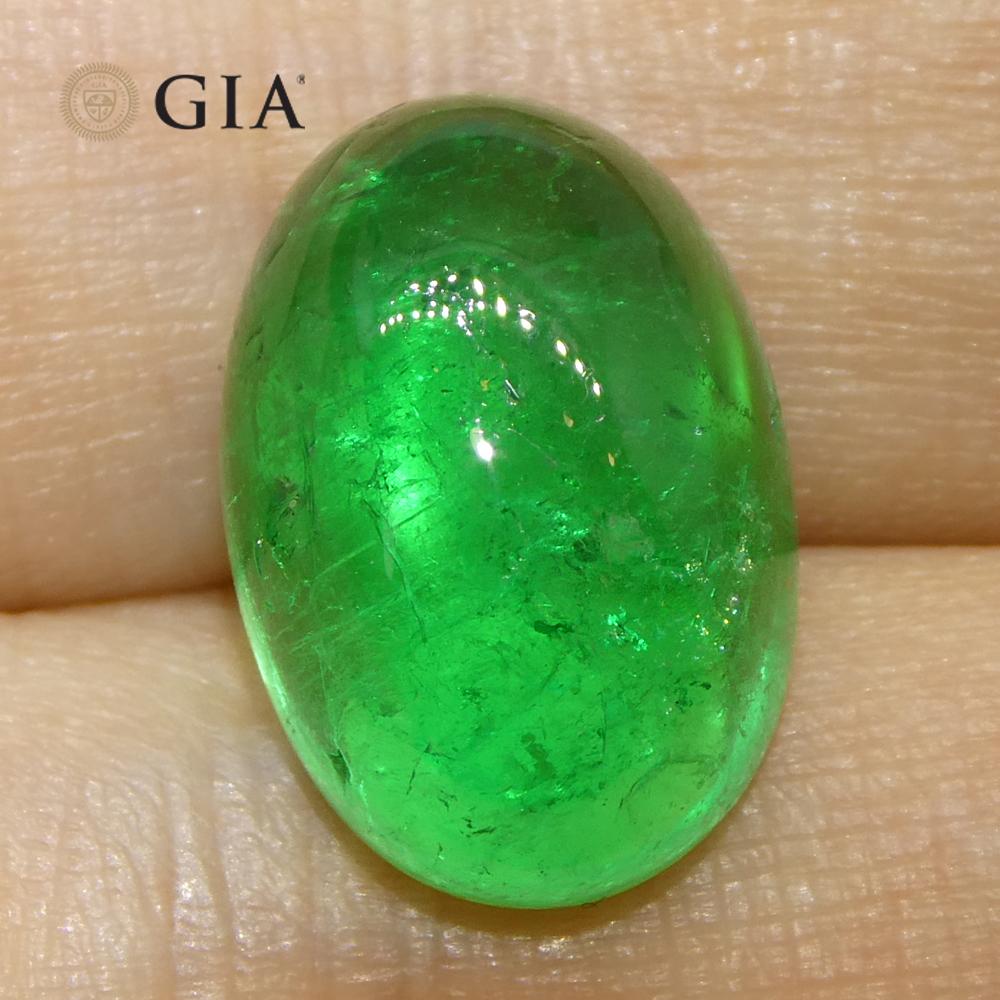 7.54 Karat Oval Cabochon Grüner Smaragd GIA zertifiziert Kolumbien im Zustand „Neu“ im Angebot in Toronto, Ontario