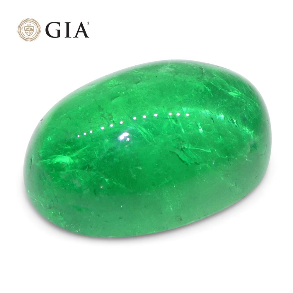 7.54 Karat Oval Cabochon Grüner Smaragd GIA zertifiziert Kolumbien im Angebot 1