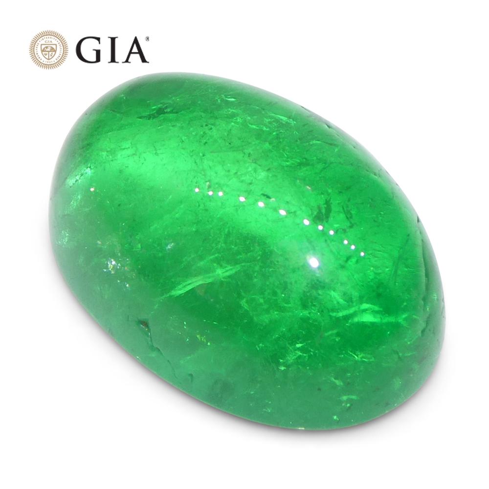 7.54 Karat Oval Cabochon Grüner Smaragd GIA zertifiziert Kolumbien im Angebot 3