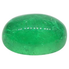 7.54ct Oval Cabochon Green Emerald GIA Certified Colombia  