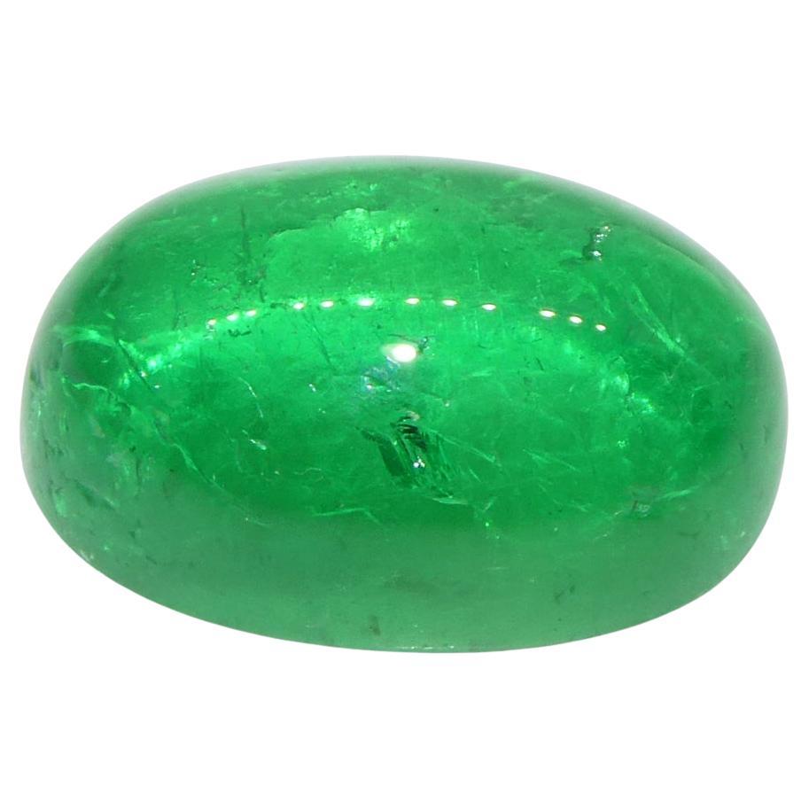 7.54 Karat Oval Cabochon Grüner Smaragd GIA zertifiziert Kolumbien