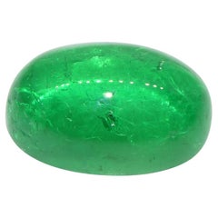 7.54ct Oval Cabochon Green Emerald GIA Certified Colombia