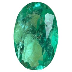 7.55 Carat Bluish Green Colombian Emerald Oval Cut - May Birthstone Gem
