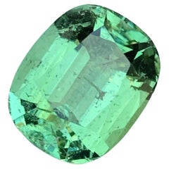 7.55 Carat Included Faceted Mint Green Tourmaline October Birthstone