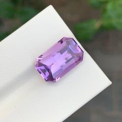 7.55 Carat Natural Loose Amethyst Emerald Shape Gemstone