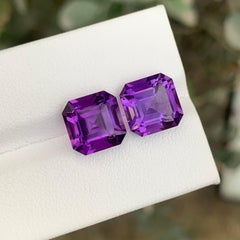 7.55 Carat Natural Loose Amethyst Pair Gemstone For Jewellery