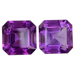 7.55 Carat Natural Loose Amethyst Pair Gemstone For Jewellery