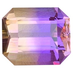 7.55 Carat Natural Loose Bi Color Ametrine Emerald Cut Jewelry Making Gemstone