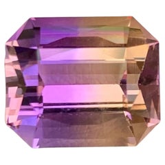 7.55 Quilate Natural Suelto Bi Color Ametrina Piedra Talla Esmeralda Gema Boliviana