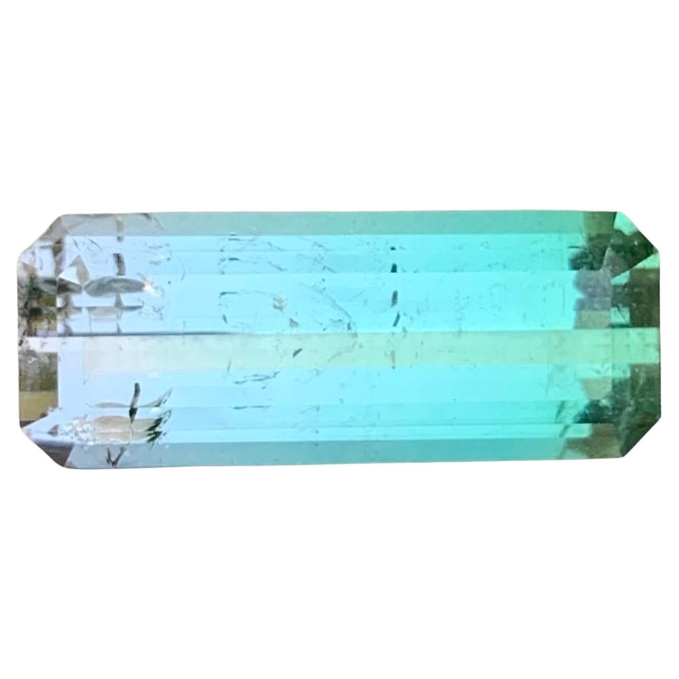 7.55 Carat Natural Loose Bi Colour Tourmaline Long Emerald Shape Gemstone