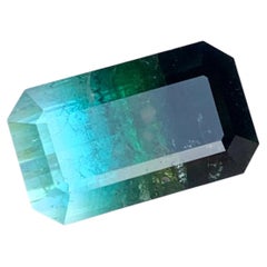 7.55 Carat Natural Loose Parti Tourmaline Emerald Shape Gemstone (pierre précieuse en forme d'émeraude)