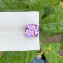 7.55 Carat Natural Loose Purplish No Heat Kunzite Cushion Cut Afghan Gemstone