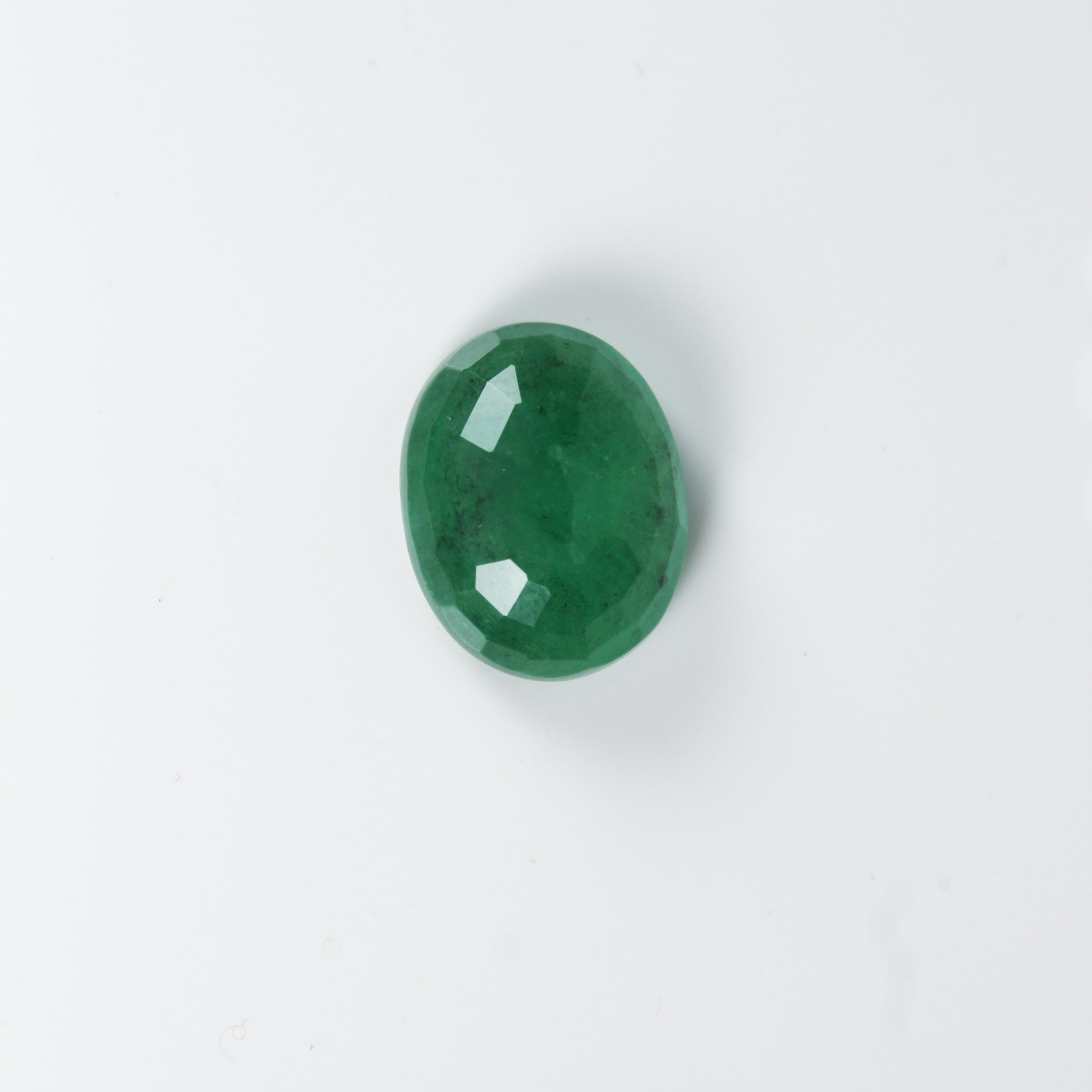 7.55 Carat Oval Cut Natural Zambian Emerald 2