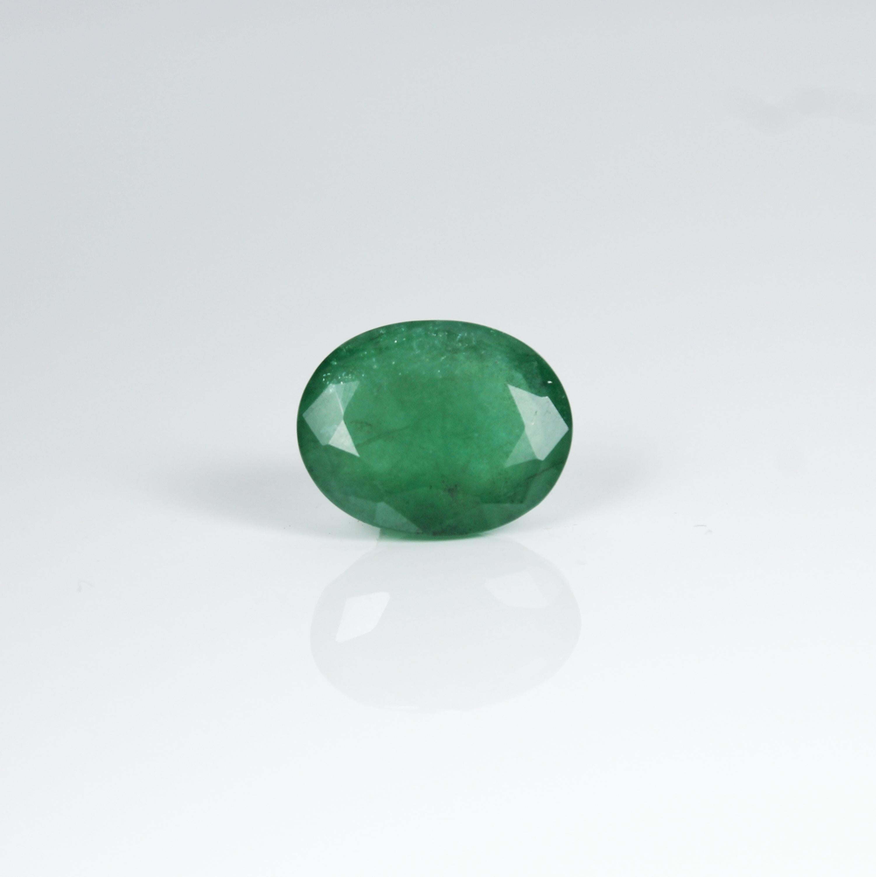 7.55 Carat Oval Cut Natural Zambian Emerald 3