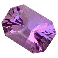 7.55 Carats Natural Loose Purple Amethyst Fancy Cut Emerald Shape Ring Gem