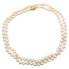 Vintage 7.55mm Akoya Pearl 37 Inch Strand Necklace