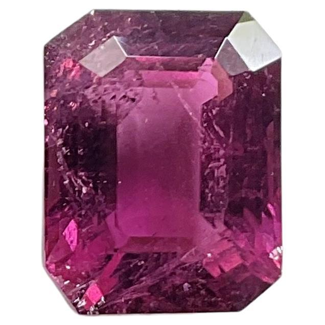 7.56 Carats Rubellite Tourmaline Octagon Cut Stone For Fine Jewelry Natural gem