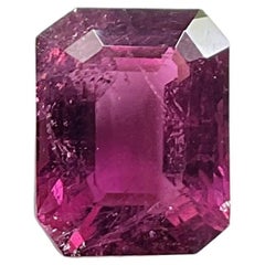 7.56 Carats Rubellite Tourmaline Octagon Cut Stone For Fine Jewelry Natural gem