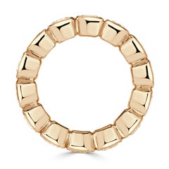 7.56ct Fancy Yellow Cushion Cut Diamond Bezel Set Eternity Band in 18K Yellow