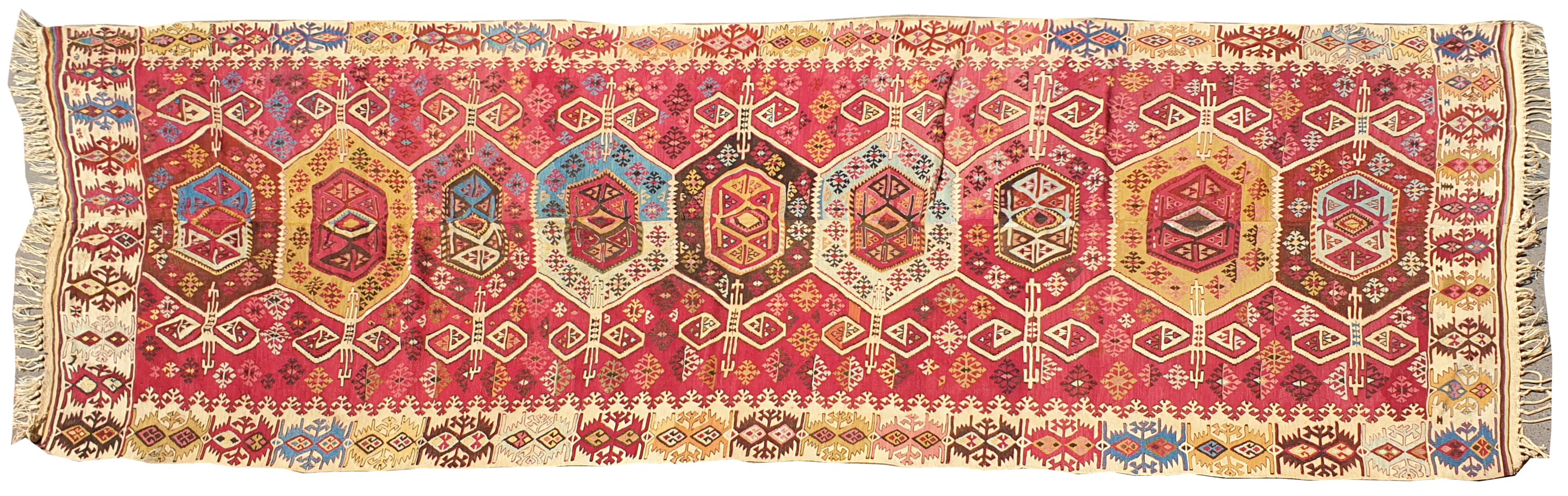 Turkestan 757 - 19th Century Turkish Kilim Carpet For Sale