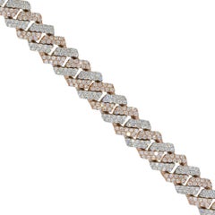 Bracciale a catena cubano con pavé di diamanti da 7,57 carati 10 carati in stock