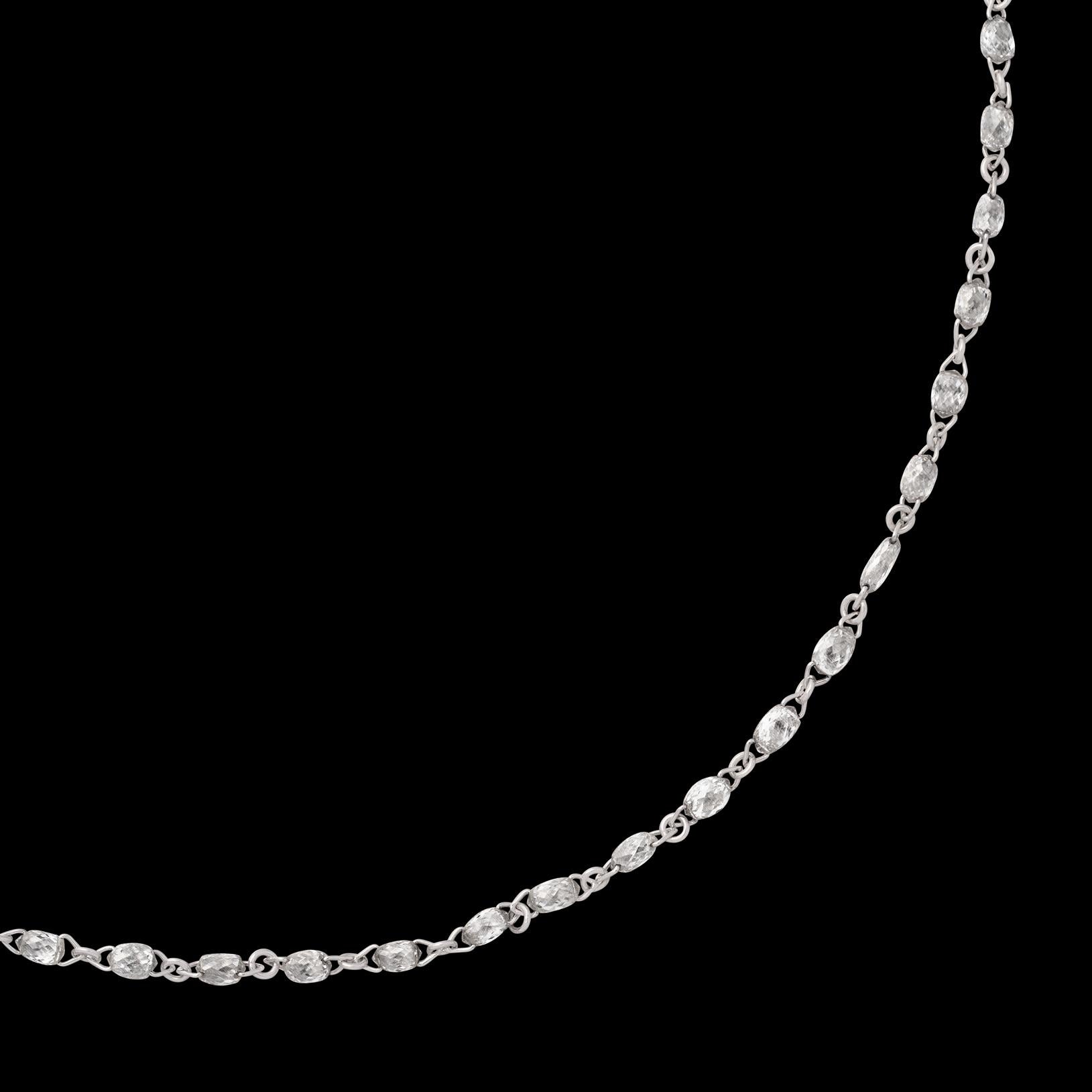 7.57 Carat Diamond Necklace in 18kt White Gold In New Condition For Sale In San Francisco, CA