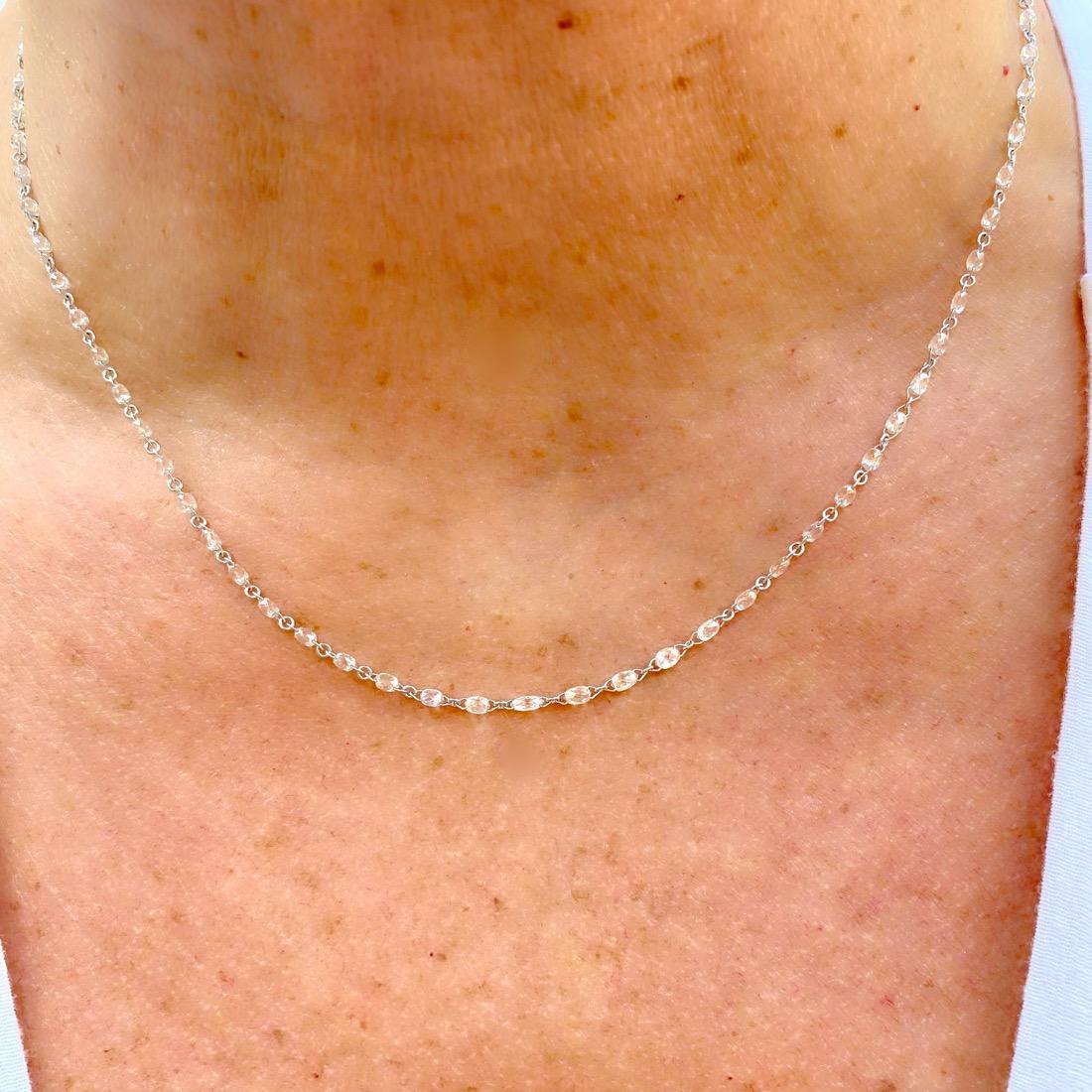 7.57 Carat Diamond Necklace in 18kt White Gold For Sale 1
