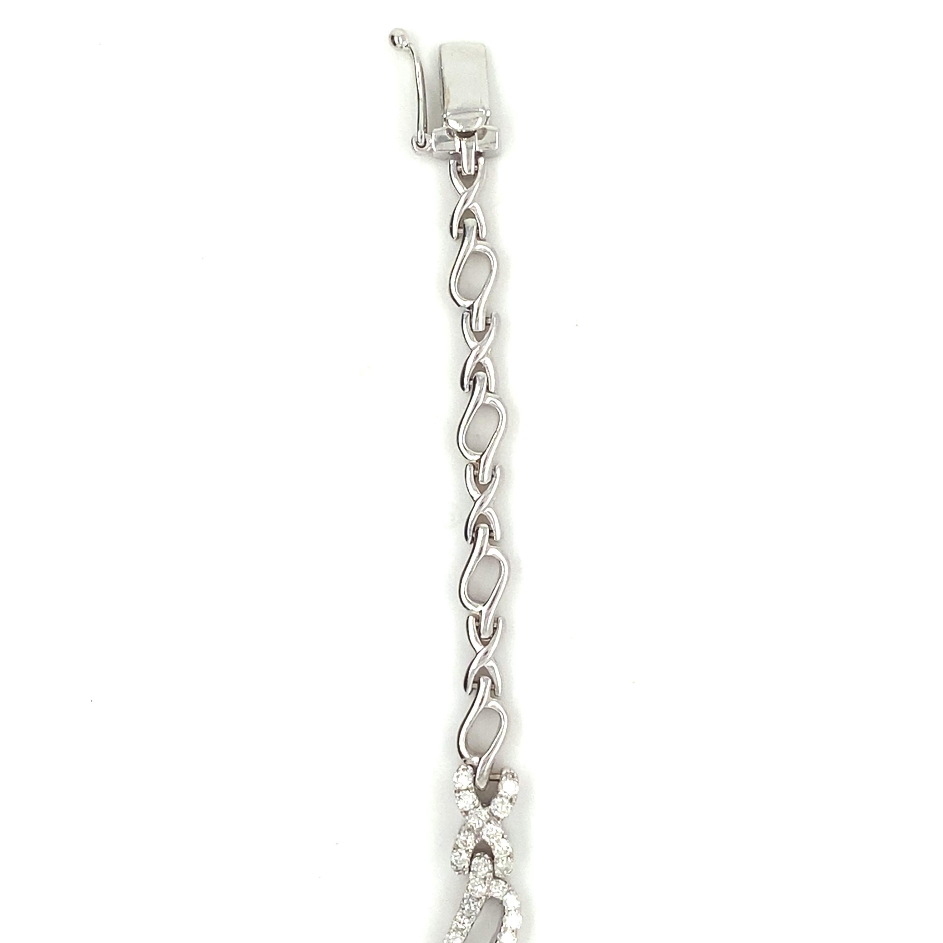 7.57 Carat Octagon Cut Tanzanite Diamond White Gold Bracelet For Sale 5