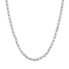 7.58ct Round Brilliant Cut Diamond Tennis Necklace in 18k White Gold